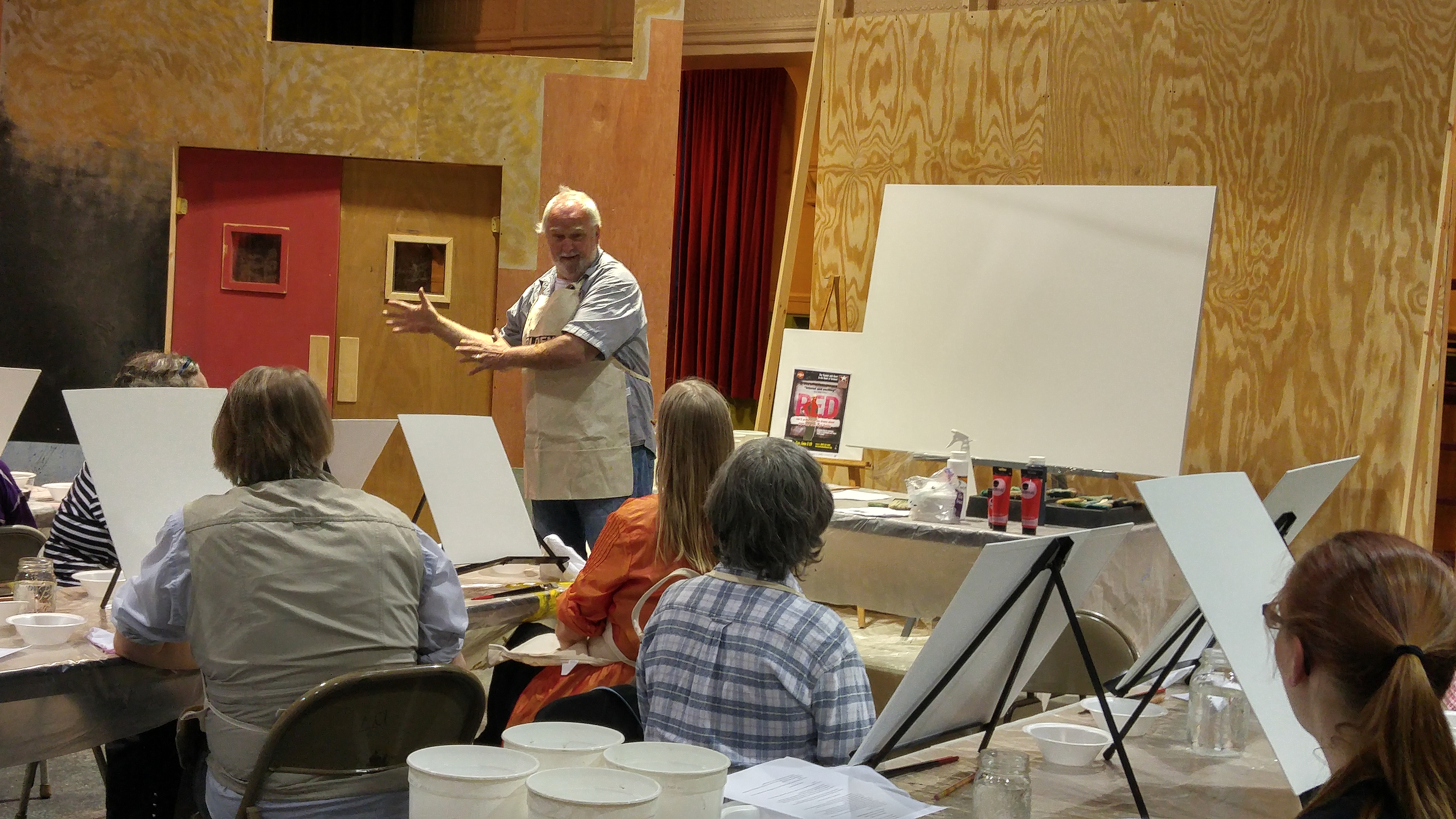 Arthur Zorn instructing at LNT's first annual Paint & Sip